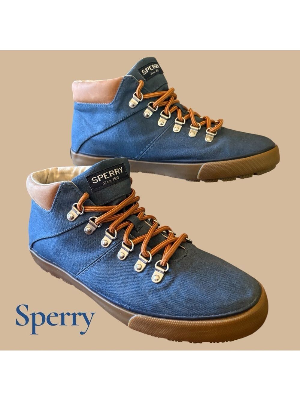 Sperry Canvas High Top Sneakers
Men 10.5 Hiker Style/Gum sole. Like new! EUC!